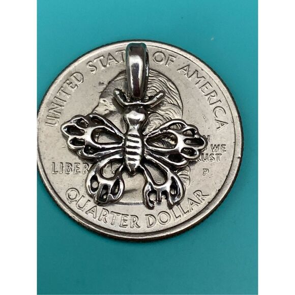 Butterfly with Bale Sterling Silver Jewelry Charm #garden - Picture 3 of 3